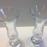 Duo of Soliflore Vases Candleholders Blown Glass Art Decoration Design