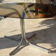 Oval glass and stainless steel table 70s