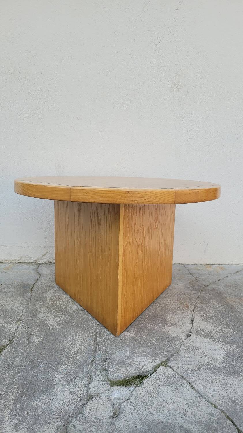 Vintage round coffee table design Maison Regain style 1970s