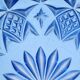Rare French Fruit Bowl Blue Pressed Glass 33cm