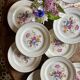 Set of 12 vintage flat plates - Fleurette by Gien