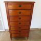 Semainier-Commode- 7 tiroirs-merisier-Style Louis Philippe-Pieds trapèze