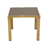 Belgo chrom dewulf side table plant table 23 carat gold smoke glass design