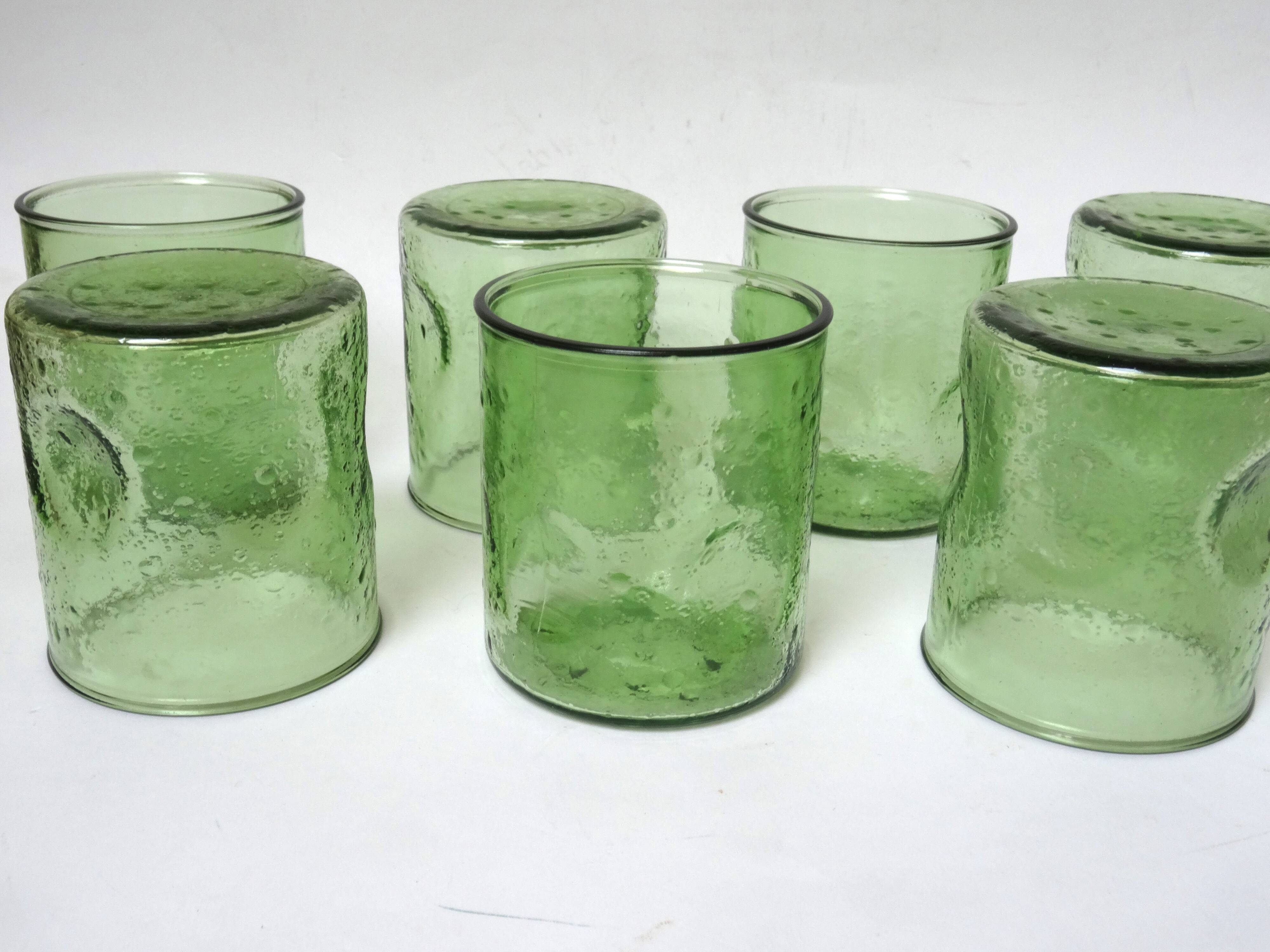 7 vintage water glasses