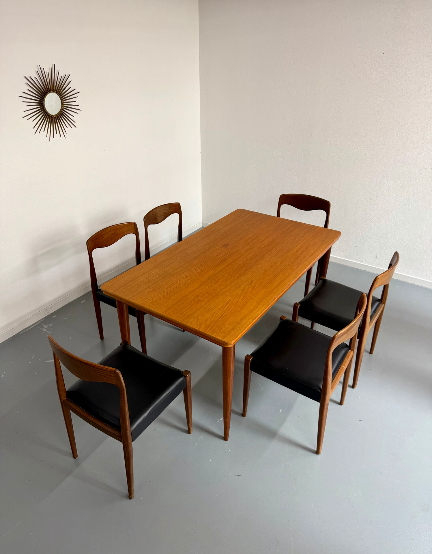 Lot of 6 chairs model 71 Scandinavian design Niels Otto Møller teak an60