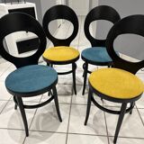 Set of 4 Baumann Bistro chairs, Mouette model, vintage 1970