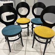 Set of 4 Baumann Bistro chairs, Mouette model, vintage 1970