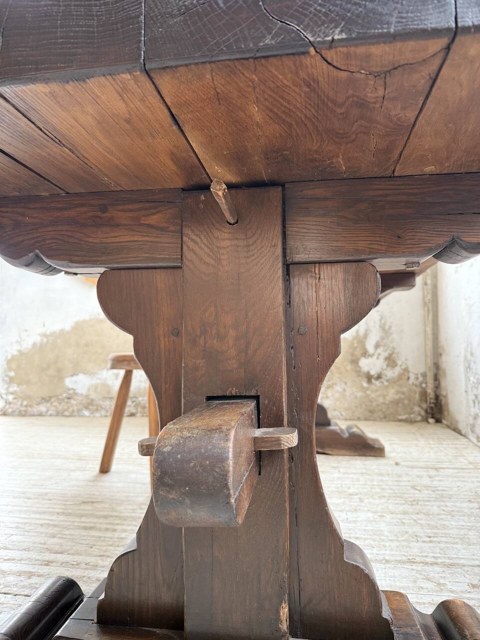 Table de monastère XXL en chêne, 19ème s.