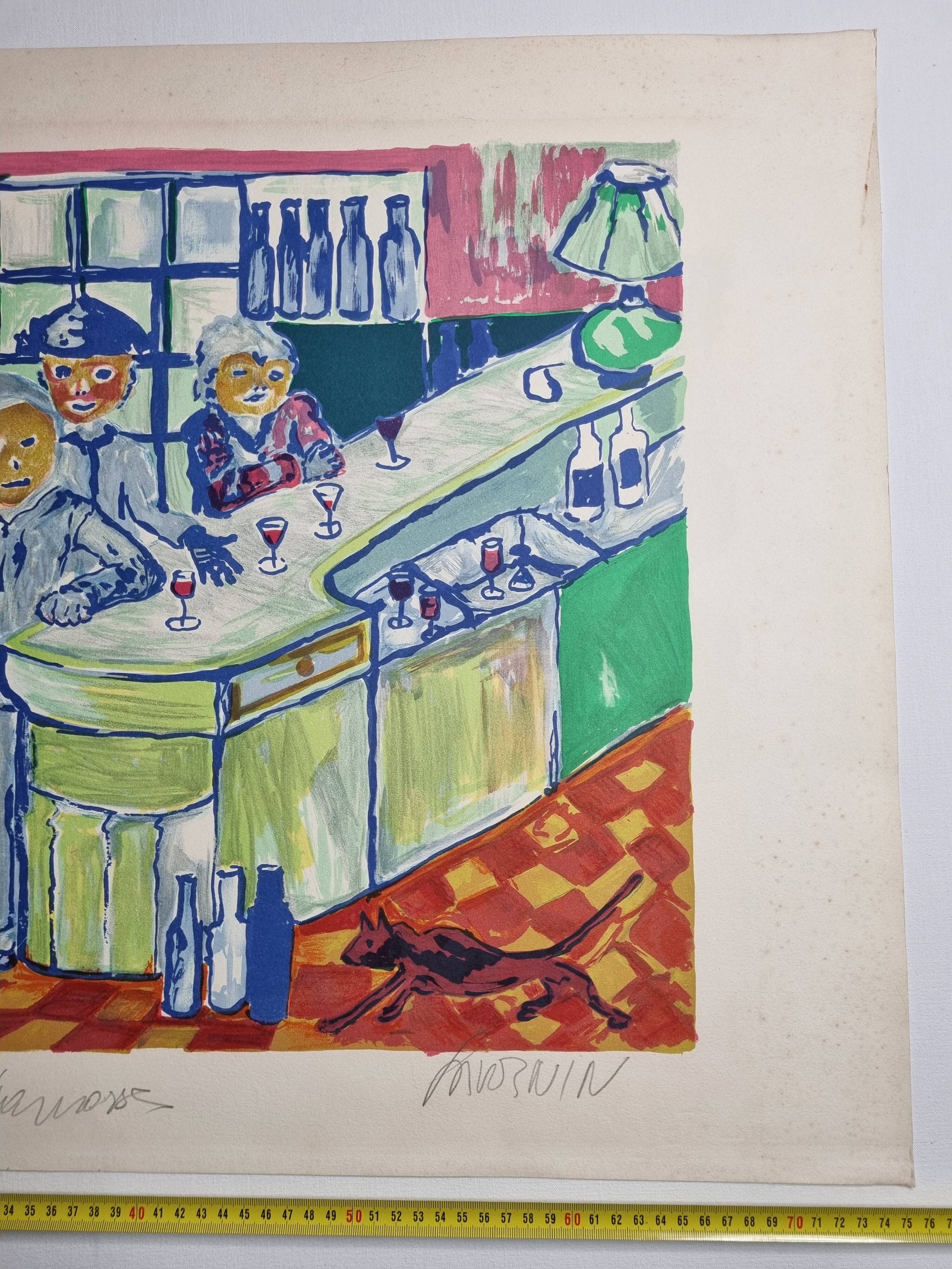 Lithograph, "Montparnasse", artist's proof, numbered signed, 76 x 55 cm