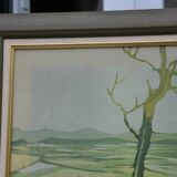 Malagasy silk zebu painting from the 70s