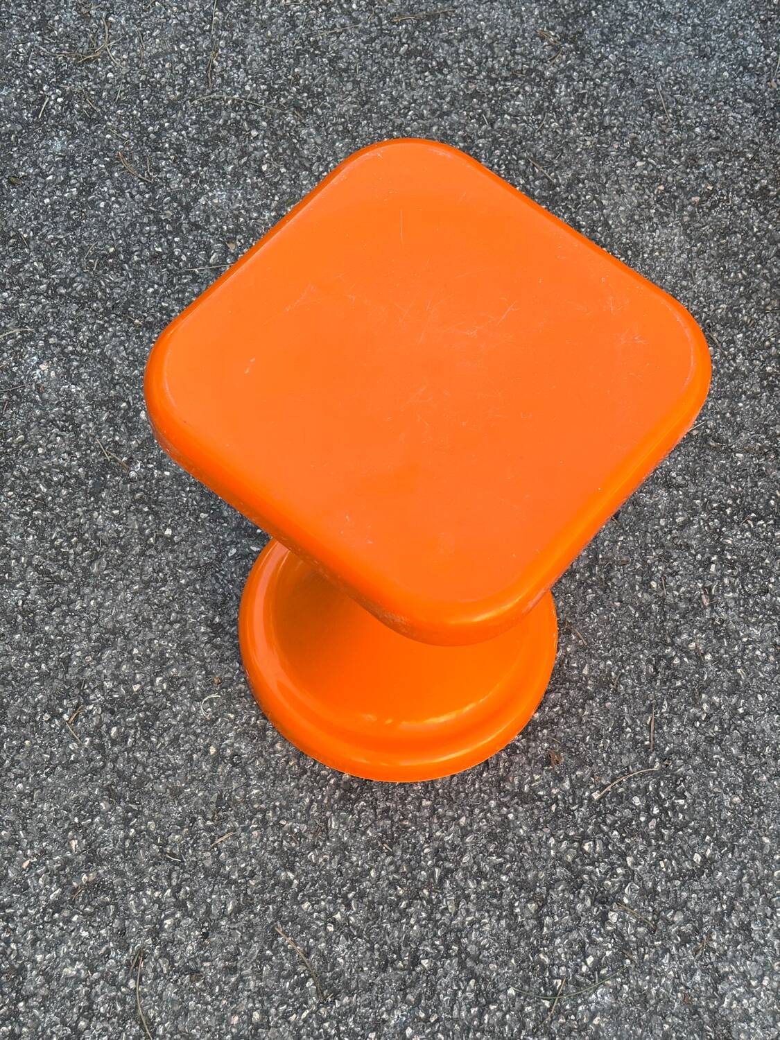 Orange plastic Tam Tam stool 1970