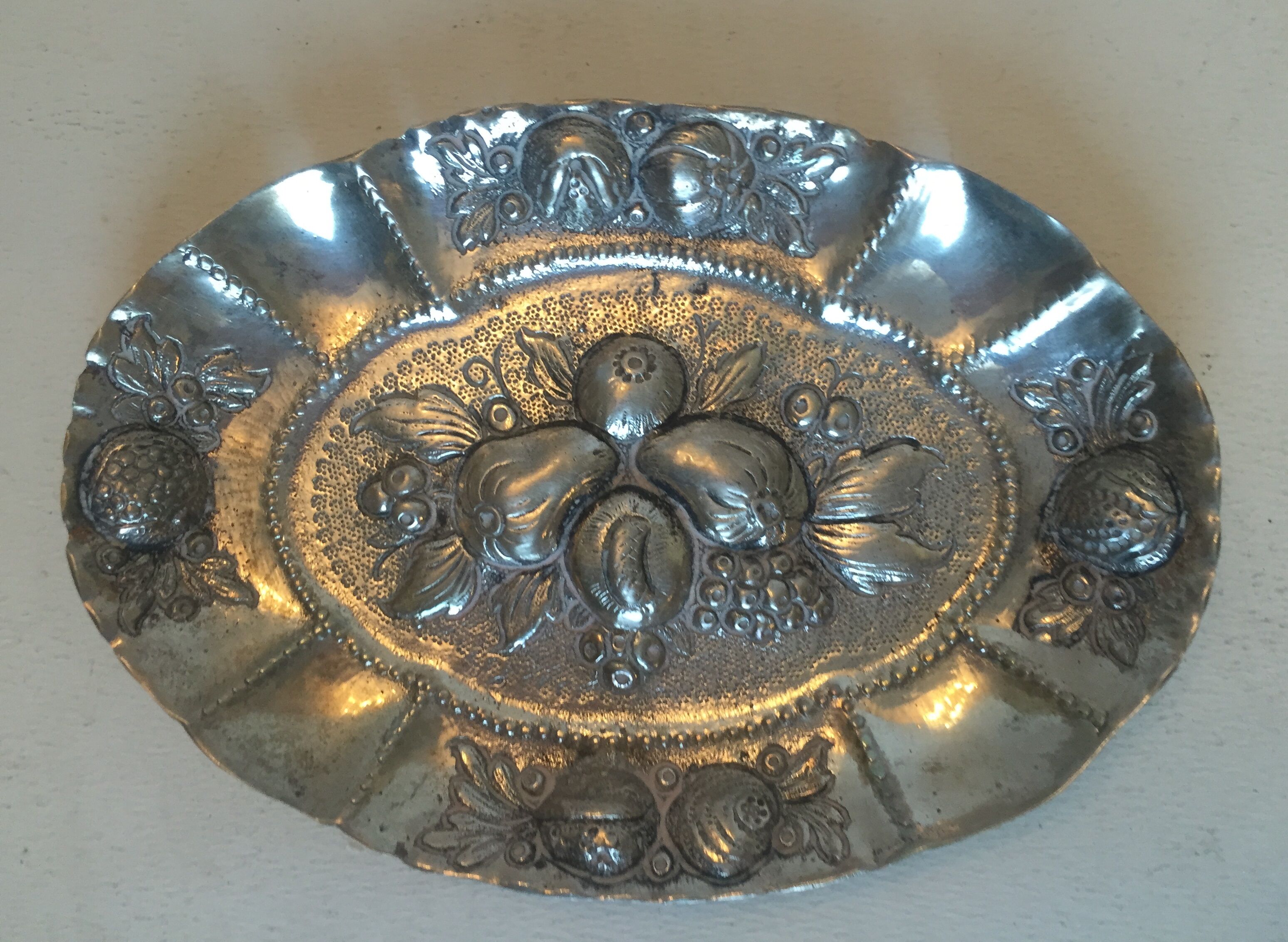 Empty silver metal pocket