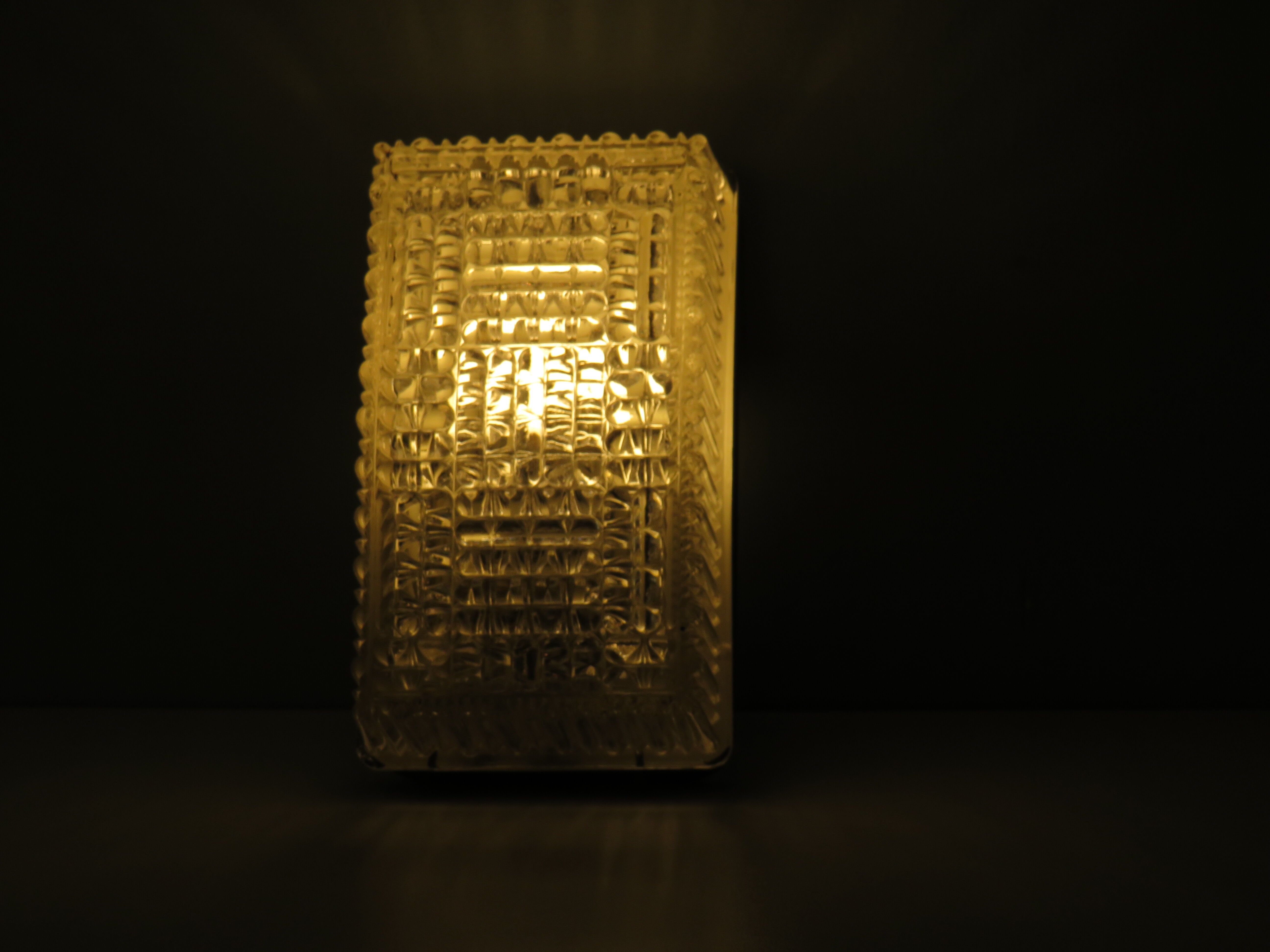 Rectangular brutalist outdoor wall lamp, 1960-1970