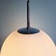 Large pendant lamp in white satin opal glass, Glashütte Limburg, 1970