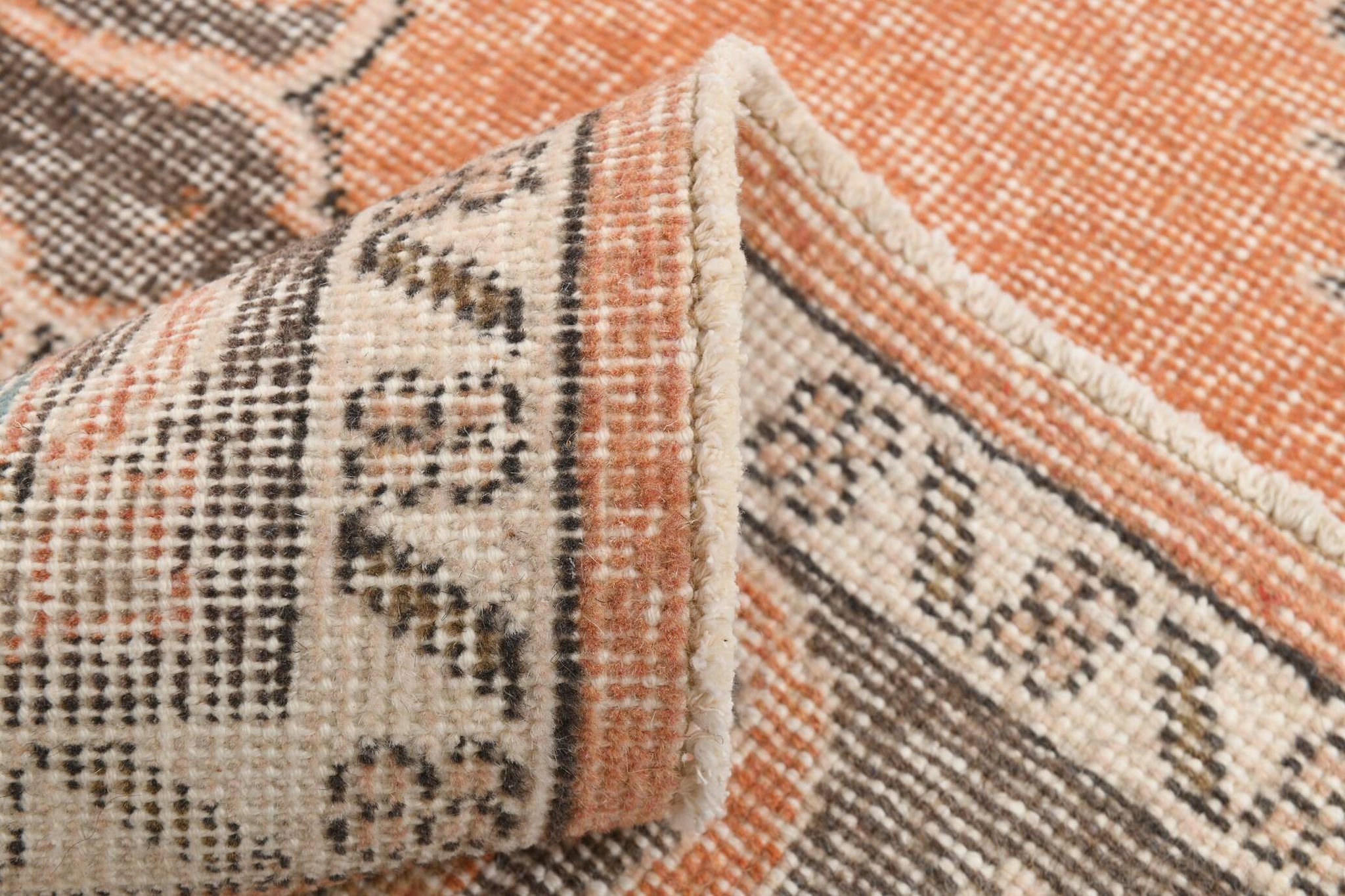 Pale Red & Brown Large Antique Turkish Rug, 157x299Cm