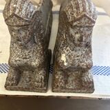 Old pair of slotted andirons