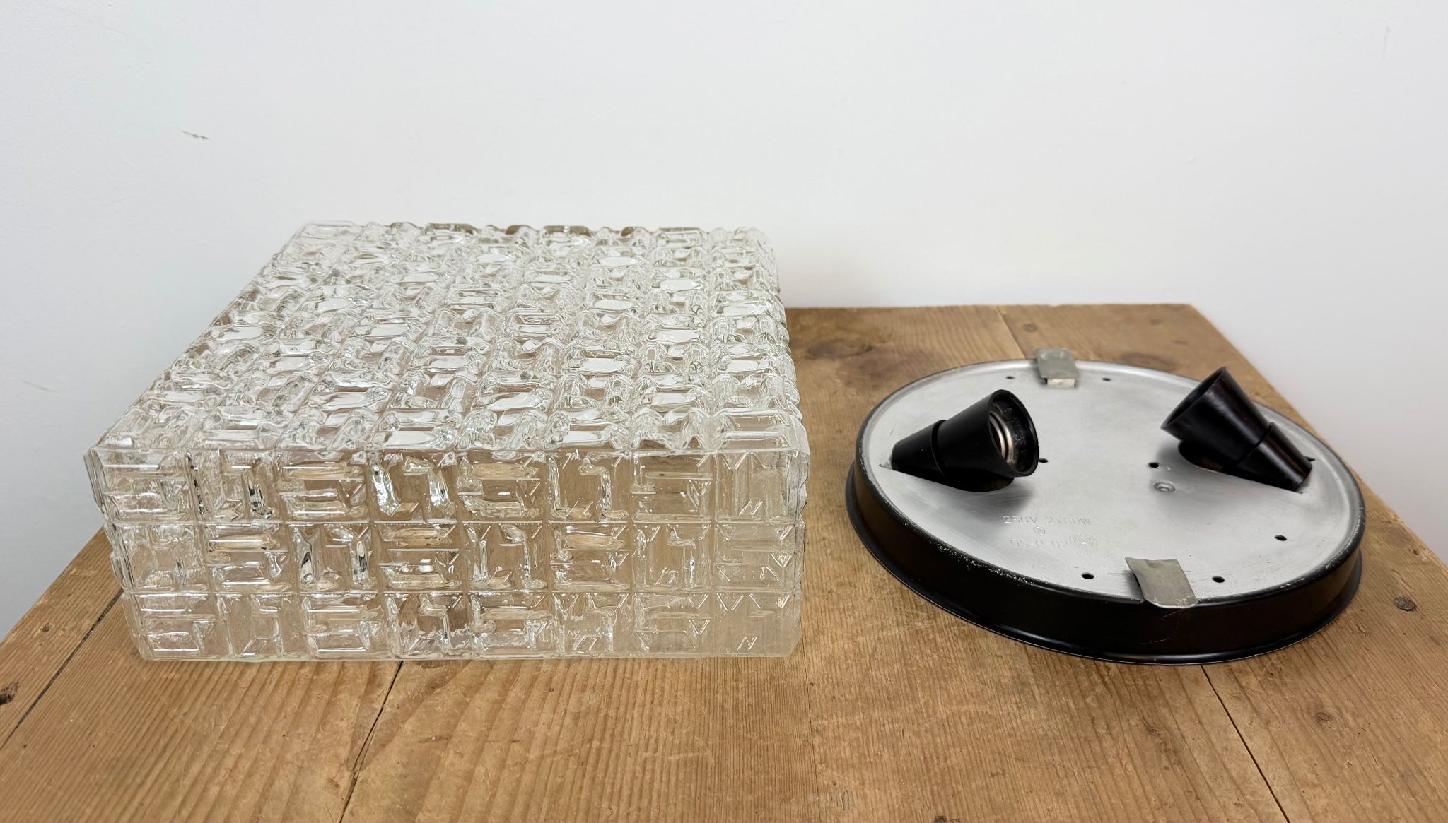 Vintage Glass Wall Or Ceiling Light, 1970s