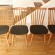 4 BAUMANN Tacoma chairs in black imitation leather and light beech