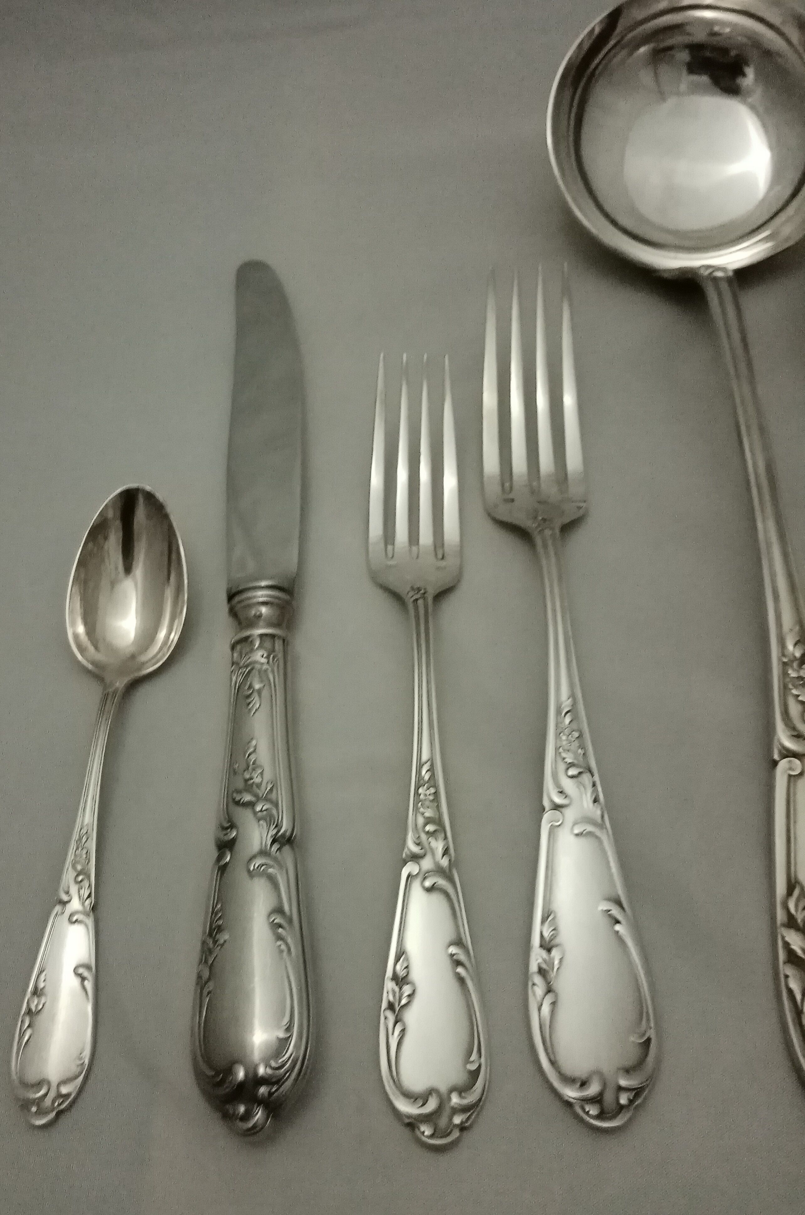 Housewife SFAM model Chambly rocker Louis XV silver metal wooden box