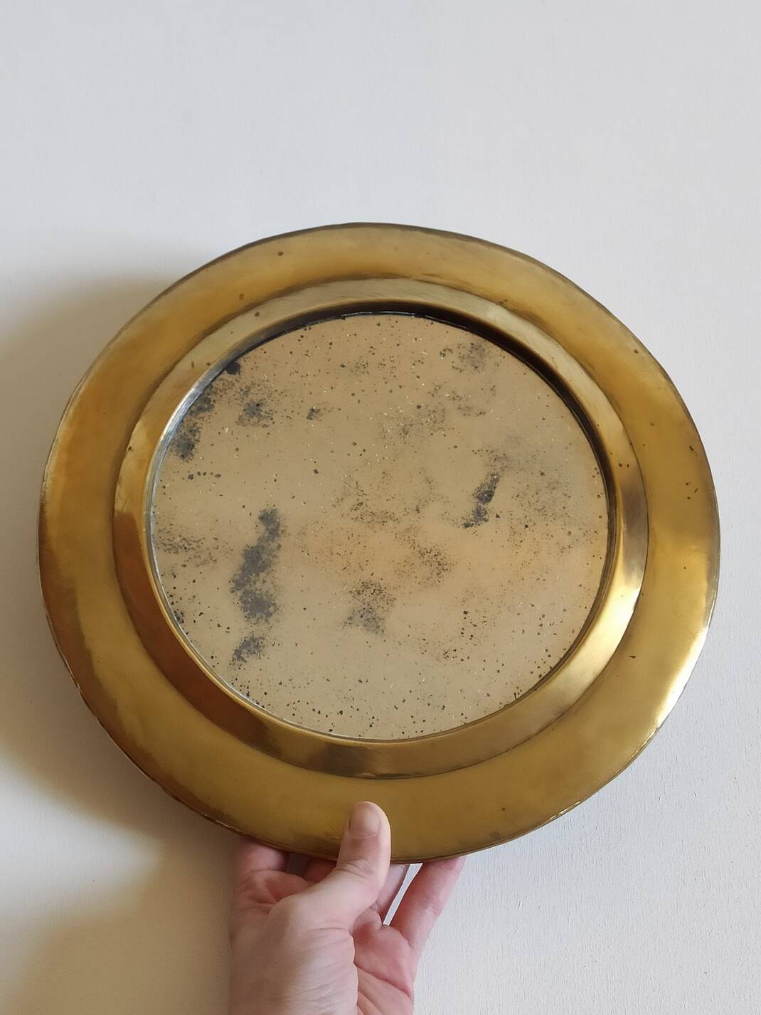 Round brass mirror