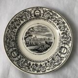 6 old dessert plates Old and Johnston Bordeaux 19th century Médoc and its castles