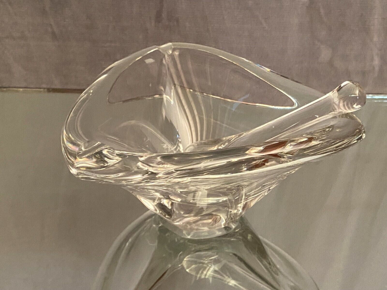 Mortar with crystal pestle signed daum