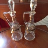 Service à liqueur en cristal émaillé 10 pièces