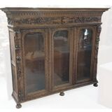 Richly carved solid oak bookcase
