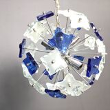 Vintage hammered glass sputnik chandelier, 1970s
