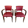 Vintage art deco bridge armchairs 50s