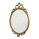 Miroir ovale ancien type médaillon sur cadre laiton