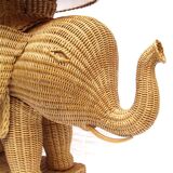 Elephant bass table in rattan.