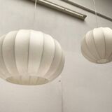 German mid-century cocoon pendant lamps by Friedel Wauer for Goldkant Leuchten, 1960s, set of 2.