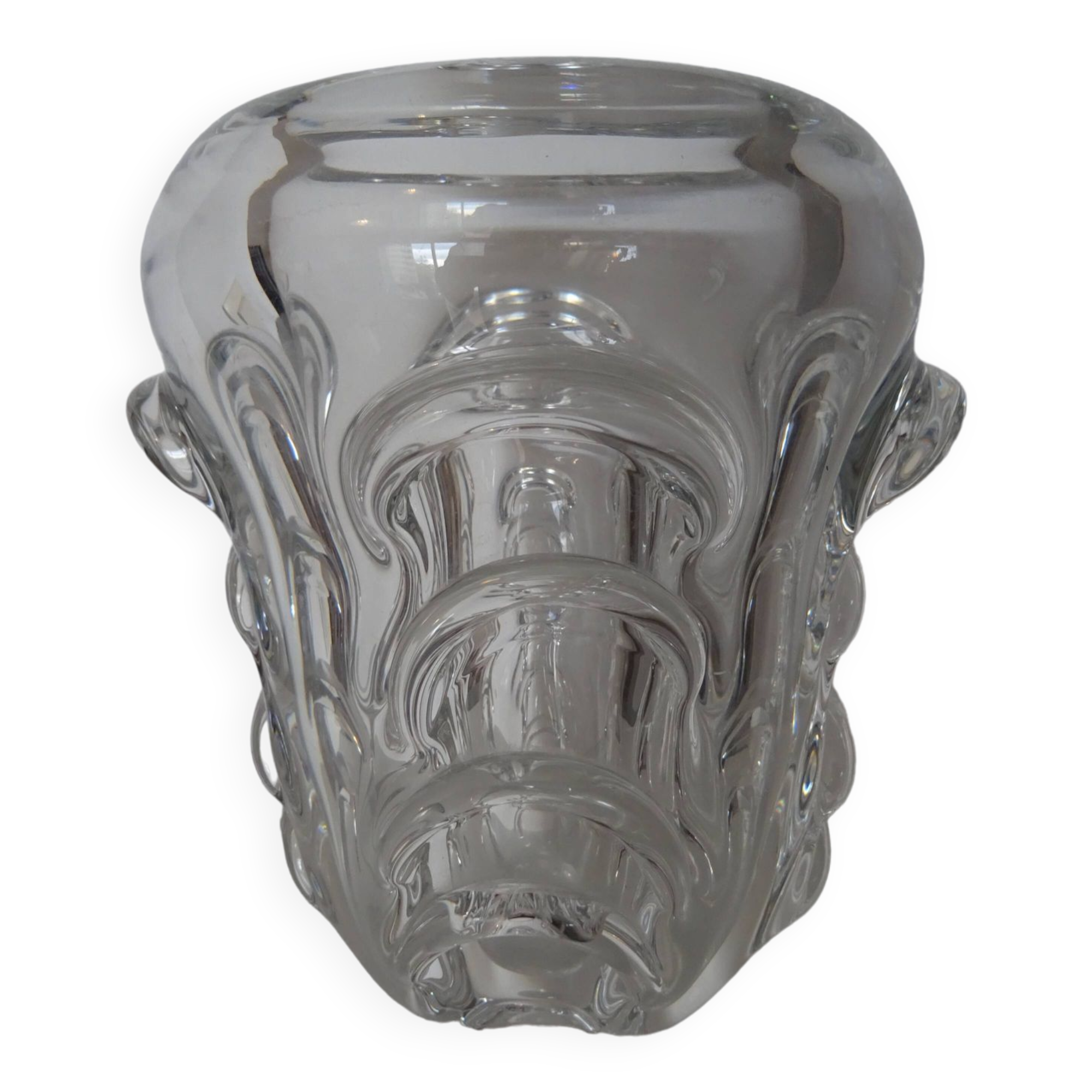 Val Saint Lambert crystal sculptural vase design Antonio and Guido Bon