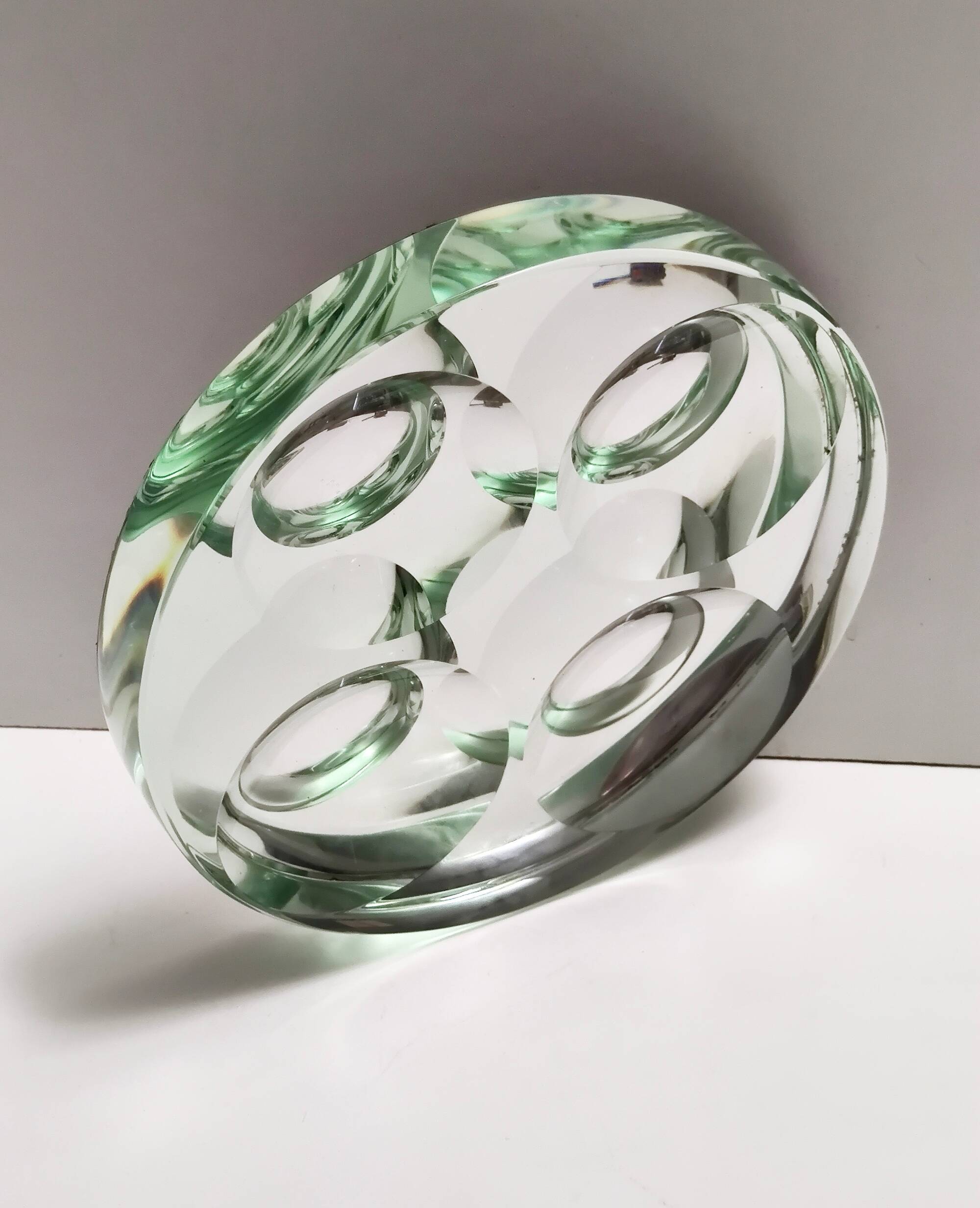 Nile Green Ground Glass Ashtray by Max Ingrand for Fontana Arte, Italy