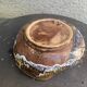 Flamed glazed ceramic bowl, original shape, vintage