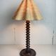 French wood turned table lamp in the style of Charles Dudouyt, 1950s