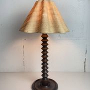 French wood turned table lamp in the style of Charles Dudouyt, 1950s