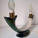 Iridescent ceramic lamp by Verceram France c.1960