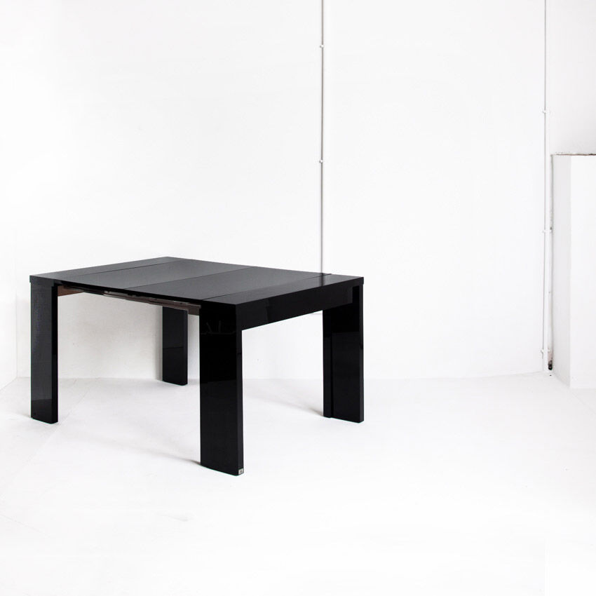 Vintage extendable table / console in lacquered wood by Paul Michel, France 1990