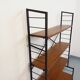 Vintage Italian bookshelf in teak and metal from the 1960s.