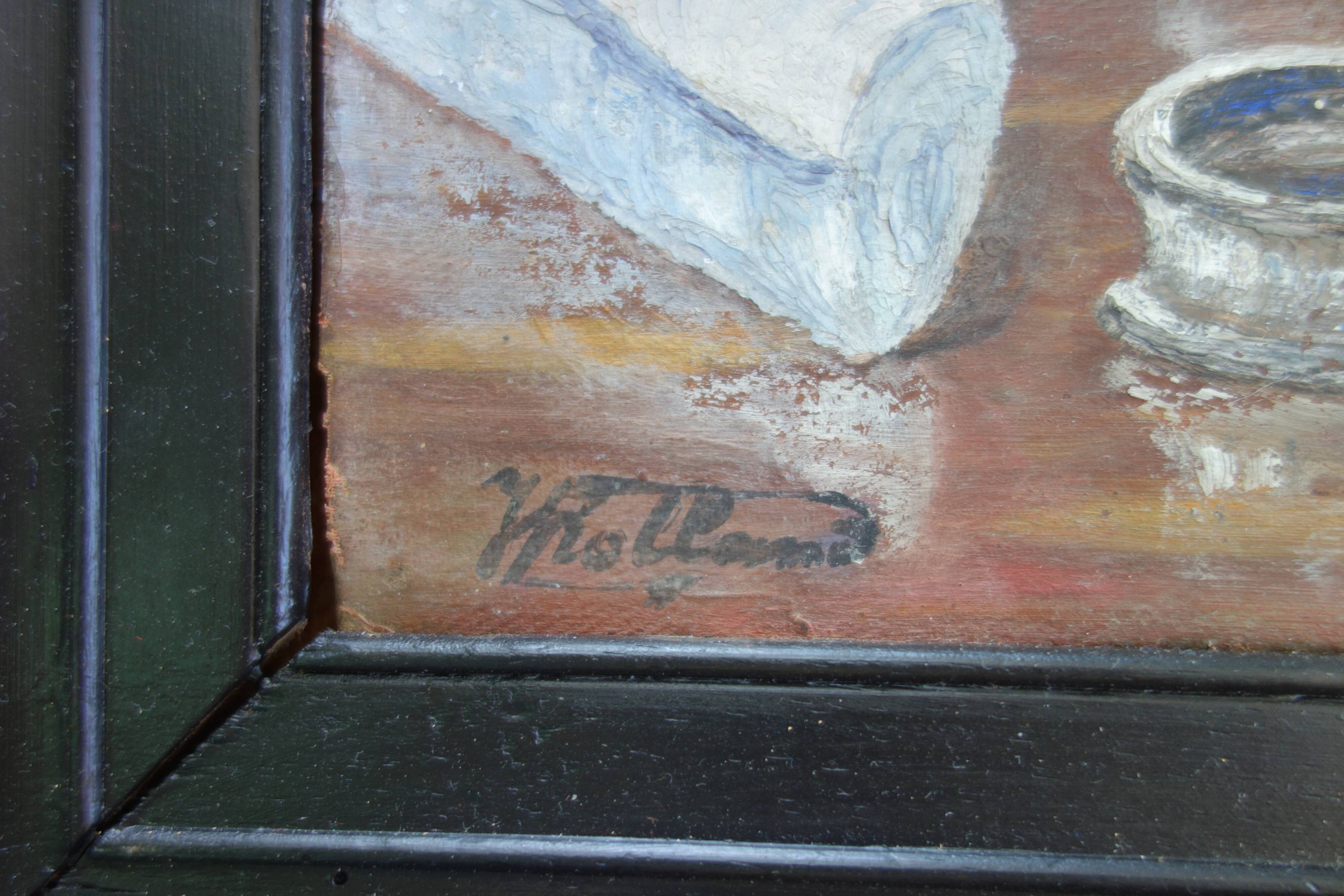 Table still life with melons signed