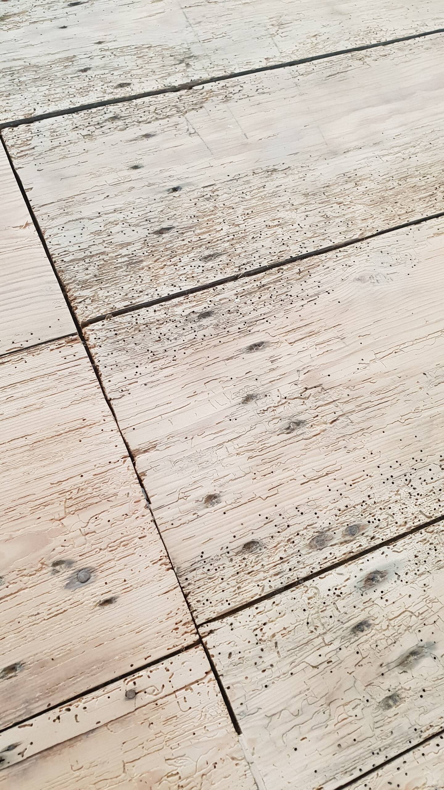 Old table on trestles