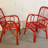 Pair of rattan chairs 1950