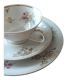 Antique porcelain trio Bavaria – cup, saucer, plate – flowers & do