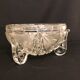 Libochovice Art Deco crystal salad bowl, 1930s, Czechoslovakia