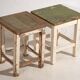 Antique small square tables (circa 1920). 2-piece set