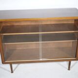 Showcase Cabinet 1960s Sideboard Sliding Door Walnut