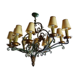Old bronze  chandelier of castle