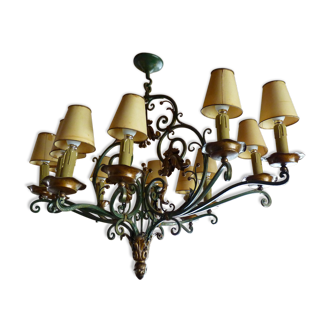 Ancien lustre de château bronze